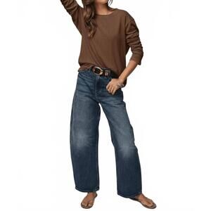 NEW STILLWATER oversized long sleeve tee in vintage brown